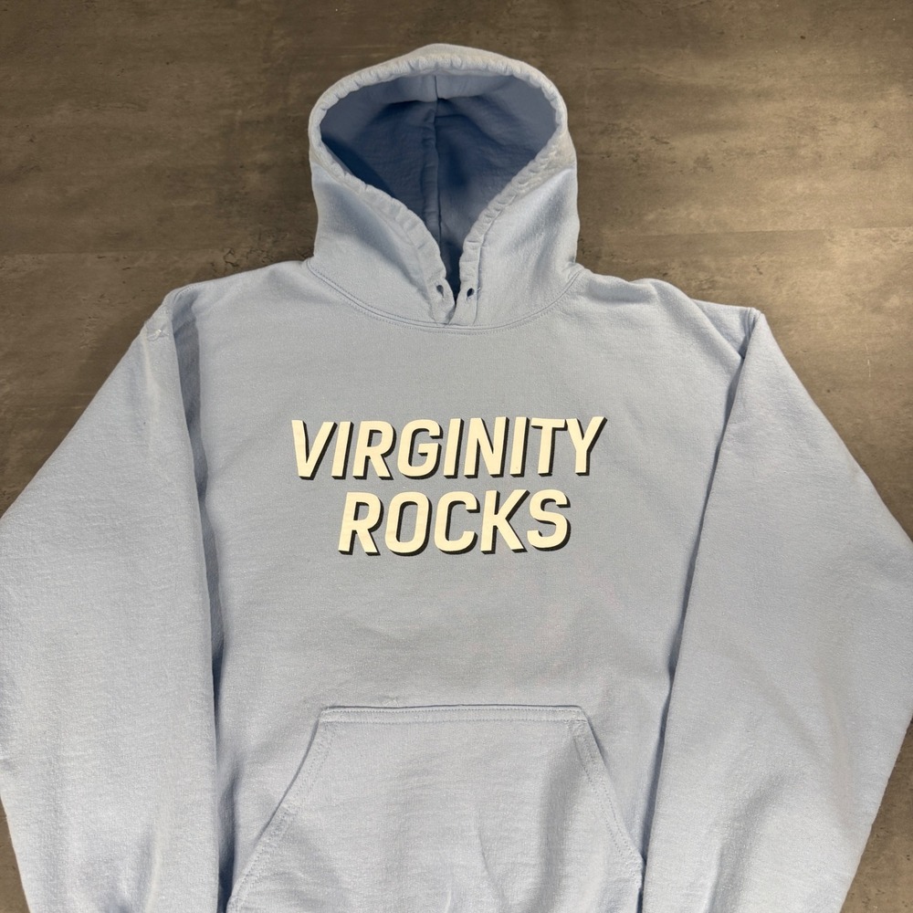 Danny Duncan Hoodie Men‎ Medium Light Blue Virginity Rocks Streetwear Merch